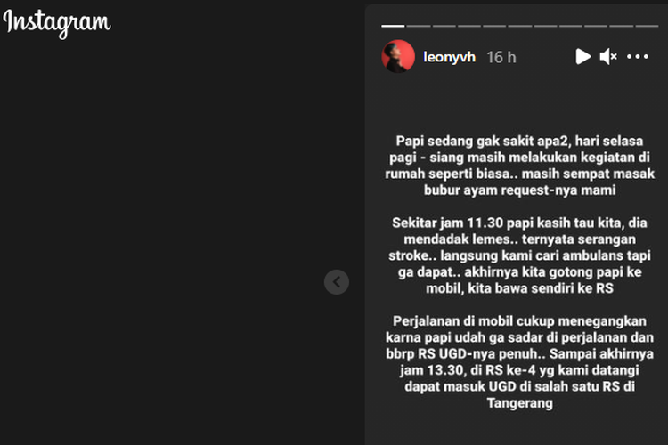 Leony cerita kronologi kematian ayahnya