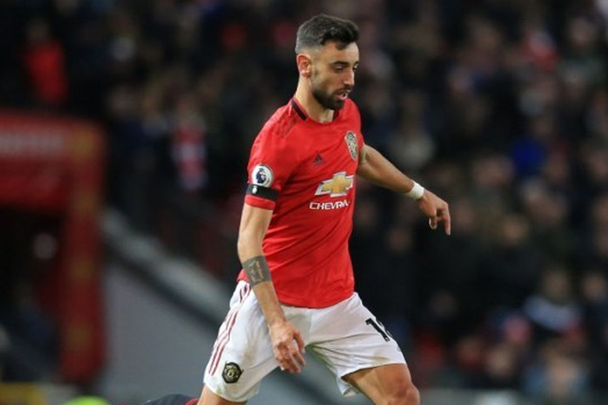Bruno Fernandes kala menjalani debut bersama Manchester United pada lanjutan pekan ke-25 Liga Inggris, Minggu (2/2/2020) dini hari WIB.