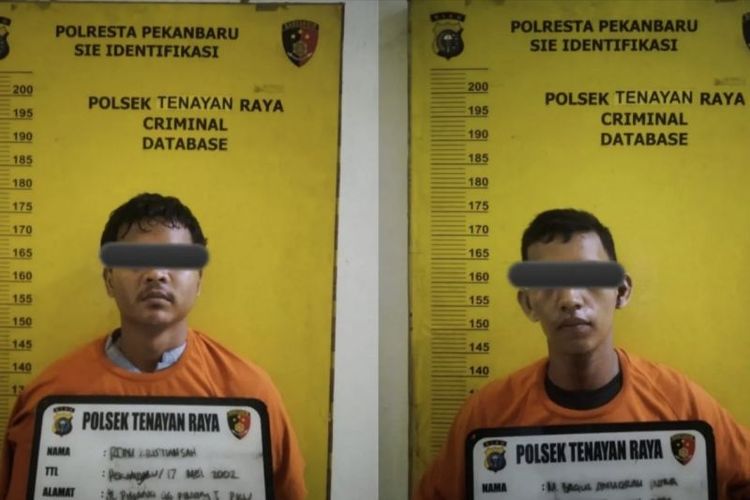 Dua pemuda pelaku jambret di Pekanbaru diamankan polisi. 