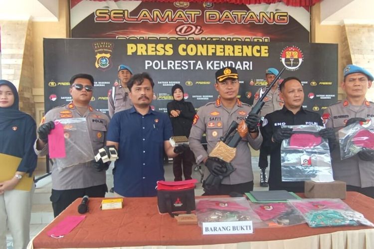 Polresta Kendari Bongkar Peredaran Senpi Rakitan, Pelaku Barter Amunisi dengan Sabu