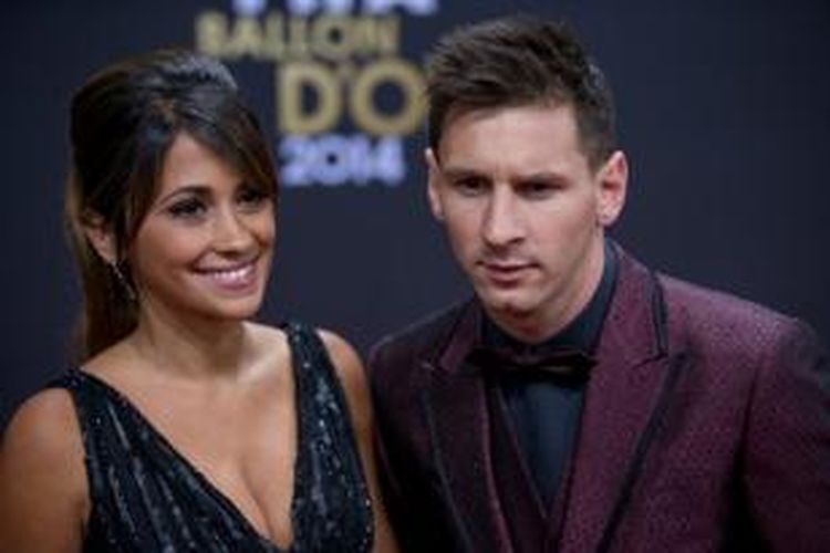 Lionel Messi dan kekasihnya, Antonella Roccuzzo
