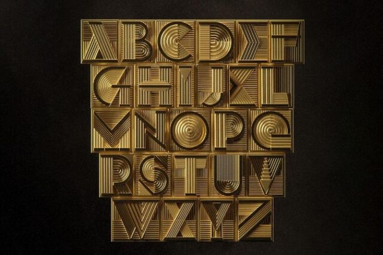 Desain Alfabet 1931 hasil karya seniman Alex Trochut