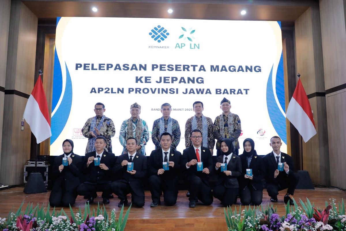 Menteri Ketenagakerjaan (Menaker) Yassierli secara resmi melepas 570 peserta magang ke Jepang. Pelepasan in dilaksanakan di Balai Besar Pelatihan Vokasi dan Produktivitas (BBPVP) Bandung, Jawa Barat (Jabar), Sabtu (15/3/2025).