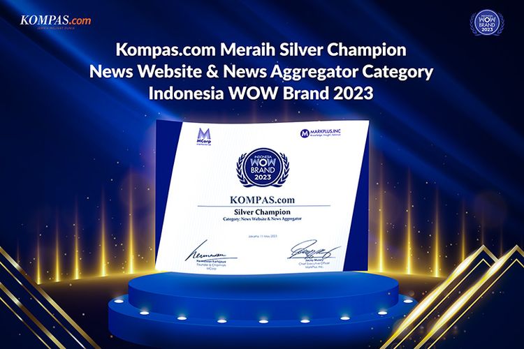 Kompas.com meraih penghargaan silver champion dari ajang Indonesia WOW Brand 2023 dalam kategori News Website & News Aggregator.