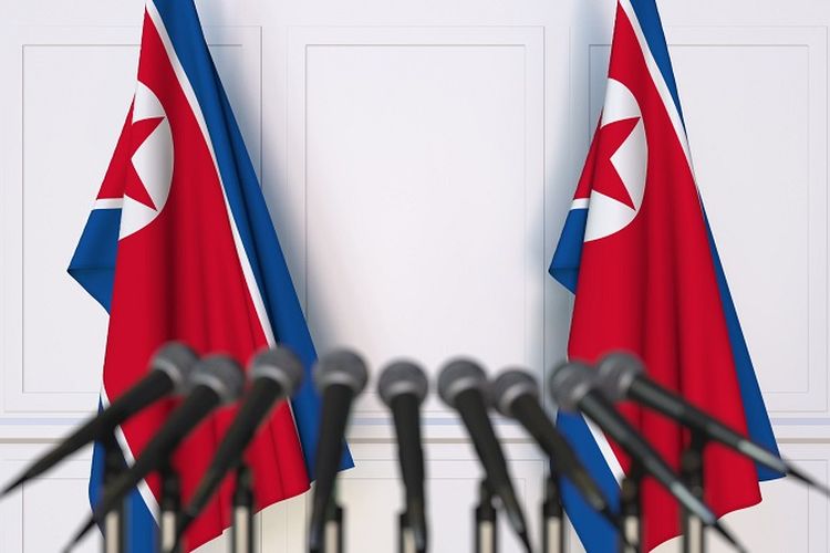 Bendera Korea Utara.