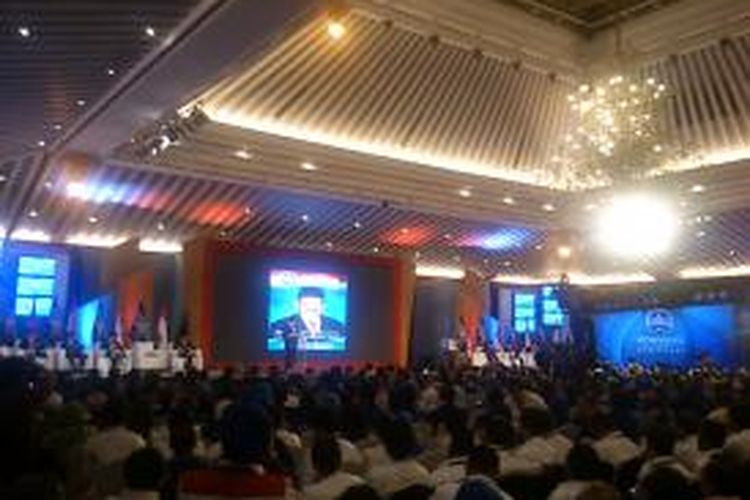 Suasana acara perkenalan peserta Konvensi Calon Presiden Partai Demokrat, di Hotel Grand Sahid Jaya, Jakarta, Minggu (15/9/2013). 