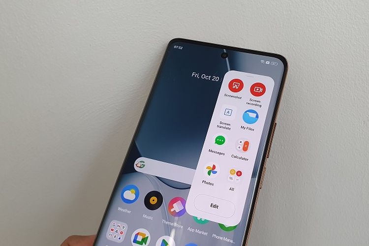 Tampilan fitur Smart Sidebar di Realme 11 Pro 5G