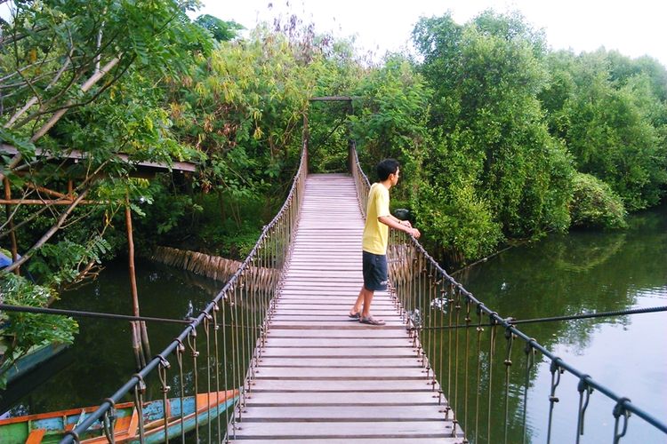 Salah satu tempat foto favorit wisatawan di Hutan Mangrove Angke.