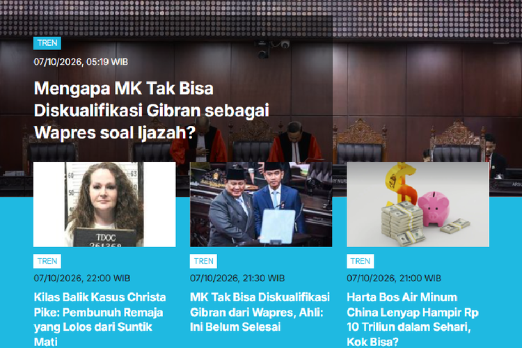 [POPULER TREN] Mengapa MK Tak Bisa Diskualifikasi Gibran | Lowongan Staf Kehumasan Watimpres