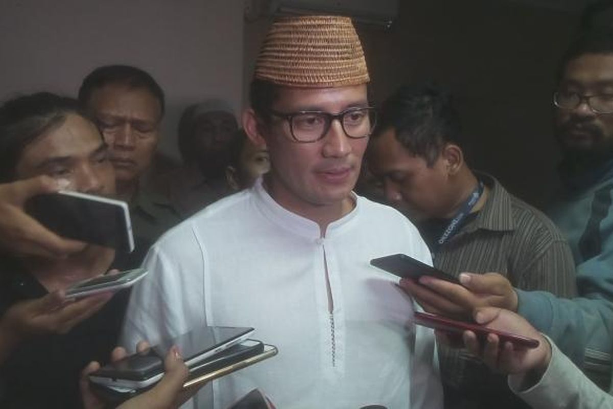 Calon wakil gubernur DKI Jakarta nomor pemilihan tiga Sandiaga Uno saat ditemui di posko pemenangannya di Jalan Melawai, Blok M, Jakarta Selatan, Rabu (1/3/2017).