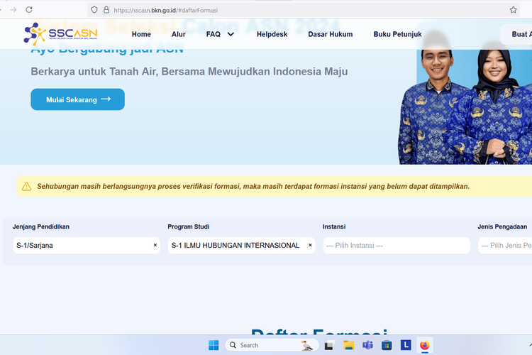 Ilustrasi cara cek formasi CPNS 2024 di sscasn.bkn.go.id.