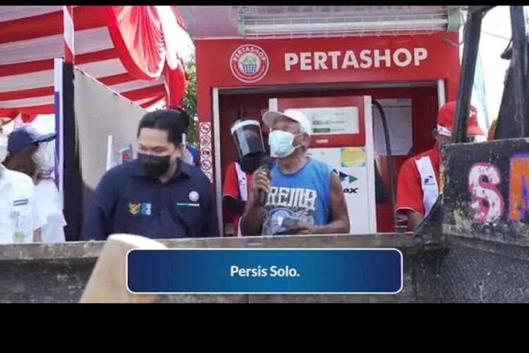 Tangkapan layar dari video instagram pribadi Menteri BUMN dan salah satu pemilik Persis Solo, Erick Thohir.