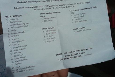Rapim DPRD DKI soal Interpelasi Jokowi Ditunda
