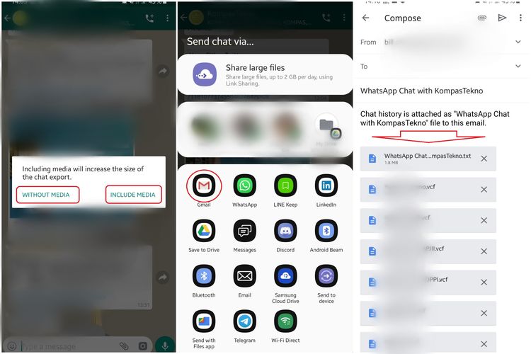 Cara Mengirim Isi Percakapan Whatsapp Ke Pengguna Lain Lewat E Mail Halaman All Kompas Com