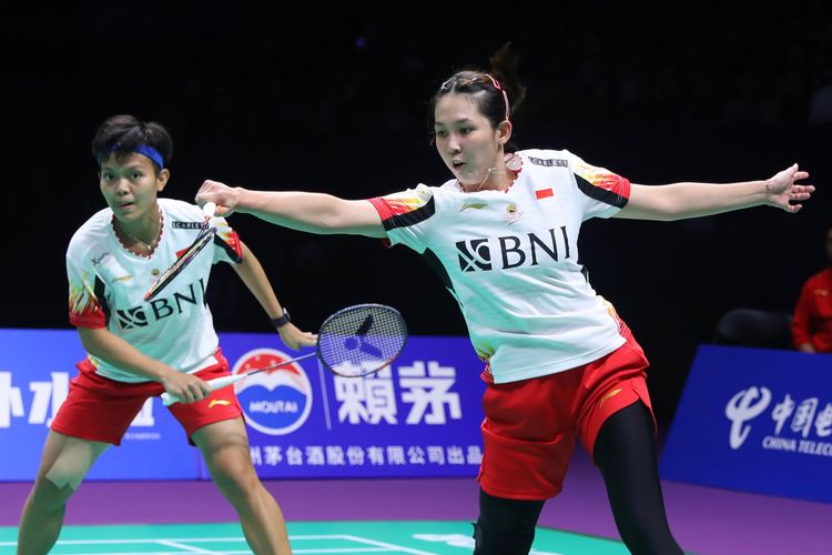 Siti Fadia Silva/Ribka Sugiarto di final Uber Cup 2024, pada Minggu (5/5/2024).