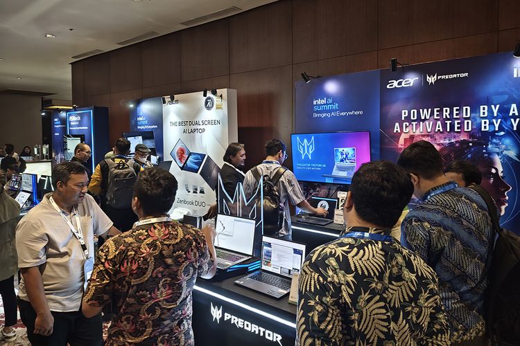Suasana Intel AI Summit di Jakarta (30/5/2024), di bagian pabrikan laptop rekanan Intel