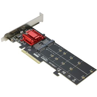 Contoh adapter NVMe yang dipasang di slot PCIe untuk menambah jumlah slot M.2 yang tersedia