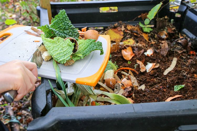 Ilustrasi membuat kompos dari limbah rumah tangga.