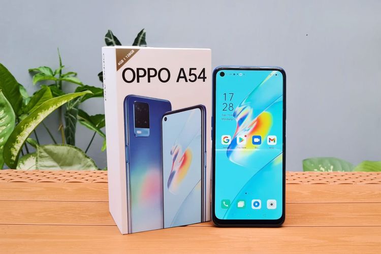 Tampilan layar depan Oppo A54