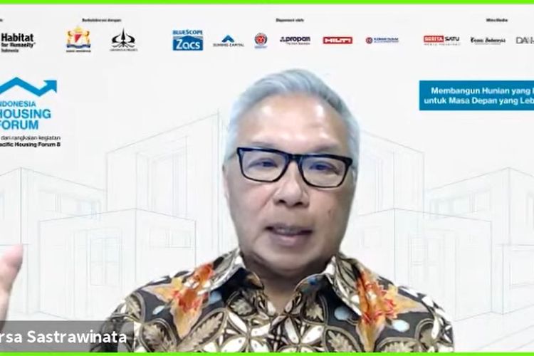 Kepala Badan Pengembangan Kawasan Properti Terpadu Kadin Indonesia, Budiarsa Sastrawinata berbicara soal peran industri properti terhadap pemulihan ekonomi dalam Indonesia Housing Forum di Jakarta, Kamis (14/10/2021).