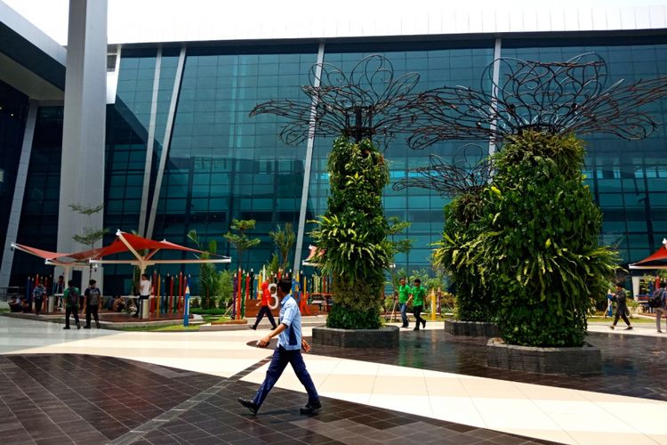 Suasana salah satu sudut Terminal 3, Bandara Soekarno-Hatta, Cengkareng, sebagai destinasi digital airport baru, Jumat (26/10/2018).