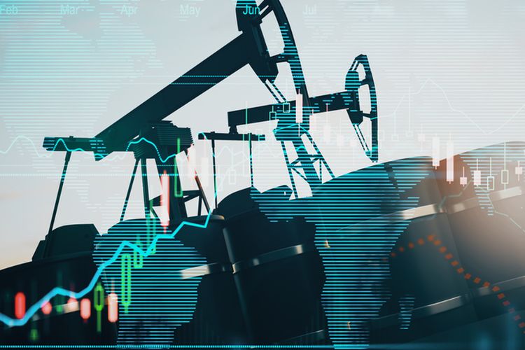 Ilustrasi produksi minyak, harga minyak mentah. 