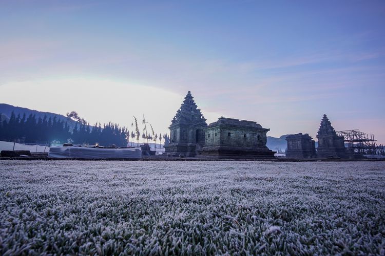 Kawasan Candi Arjuno, Dieng menjadi salah satu tempat melihat embun upas atau embun es. (Shutterstock/Bakhtiar Rakhman)