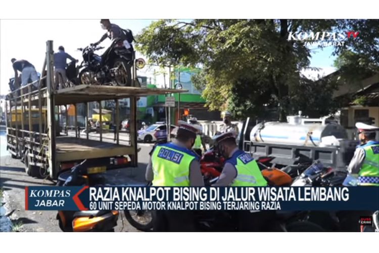 Razia knalpot bising di Lembang