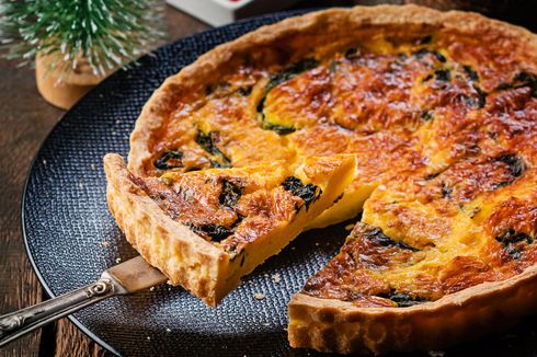 Resep Quiche Sagu Isi Keju dan Bayam, Pie untuk Kado Natal