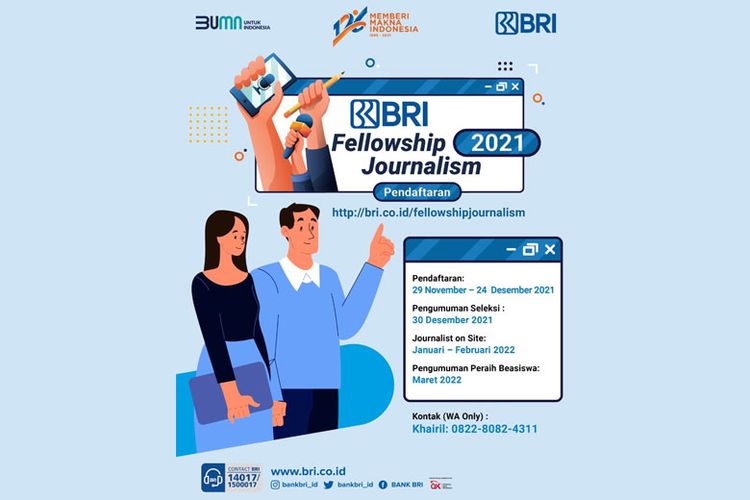 Informasi pendaftaran BRI Fellowship Journalism. 
