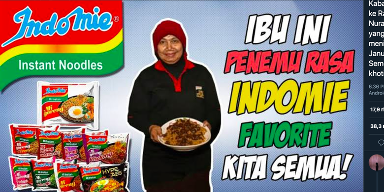 The creator of many flavors of Indonesias famous Indomie instant noodle, Nunuk Nuraini, passed away on Wednesday, January 27 at 14.55 pm. She was 59. 