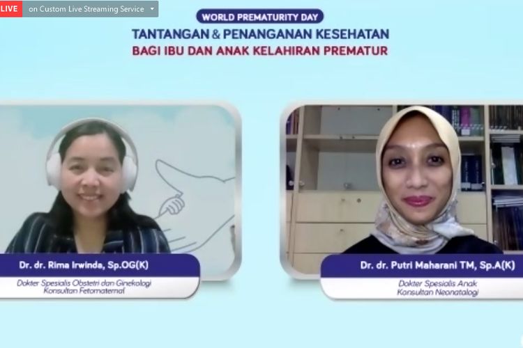 Narasumber Bicara Gizi yang mengangkat tema Tantangan dan Penanganan Kesehatan bagi Ibu dan Anak Kelahiran Prematur (17/11/2021).