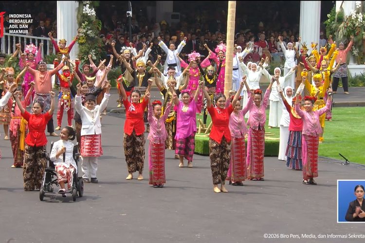Dari Sinden Cilik hingga Panjat Pinang, Anak Bangsa Hadirkan Potret Indonesia di Istana