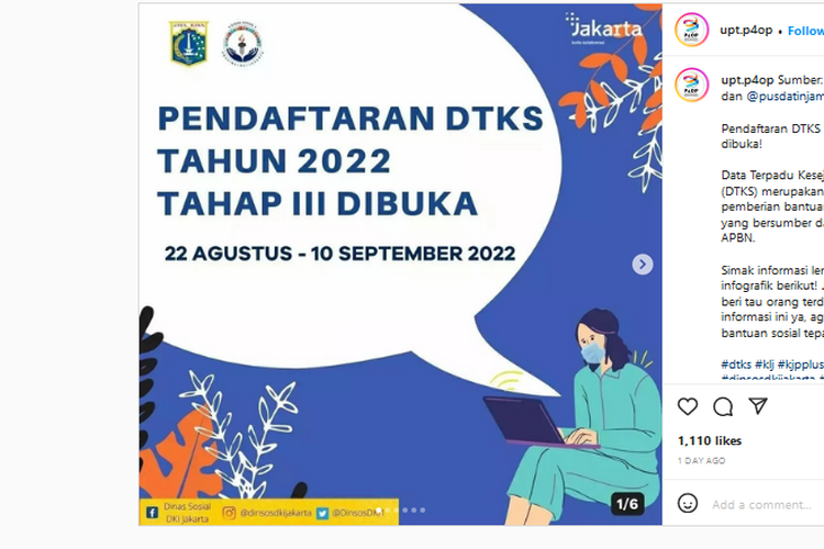 Informasi syarat dan cara daftar DTKS Jakarta 2022 tahap 3