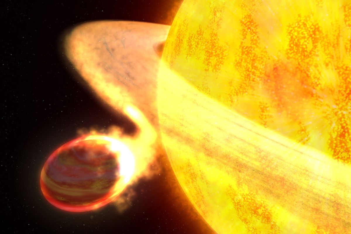 Ilustrasi  exoplanet WASP-12b atau yang dijuluki Jupiter panas.