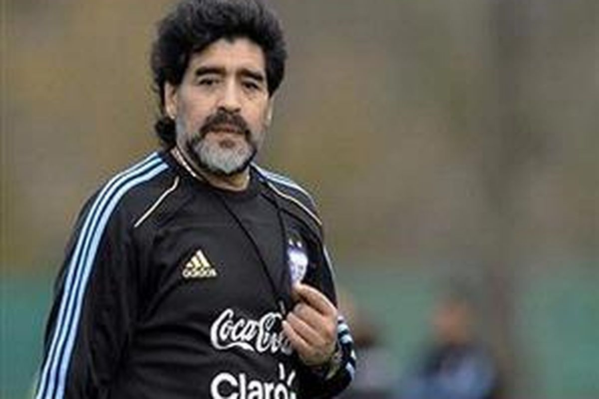 Pelatih Argentina, Diego Armando Maradona.