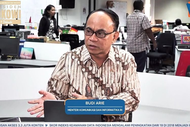 Menteri Komunikasi dan Informatika Budi Arie Setiadi dalam acara Obrolan News Room Kompas.com, Senin (7/10/2024). 