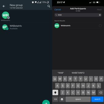 Tangkapan layar dukungan baru di WhatsApp yang memungkinkan pengguna untuk menambahkan kapasitas maksimal anggota dalam sebuah grup menjadi hingga 512 orang.