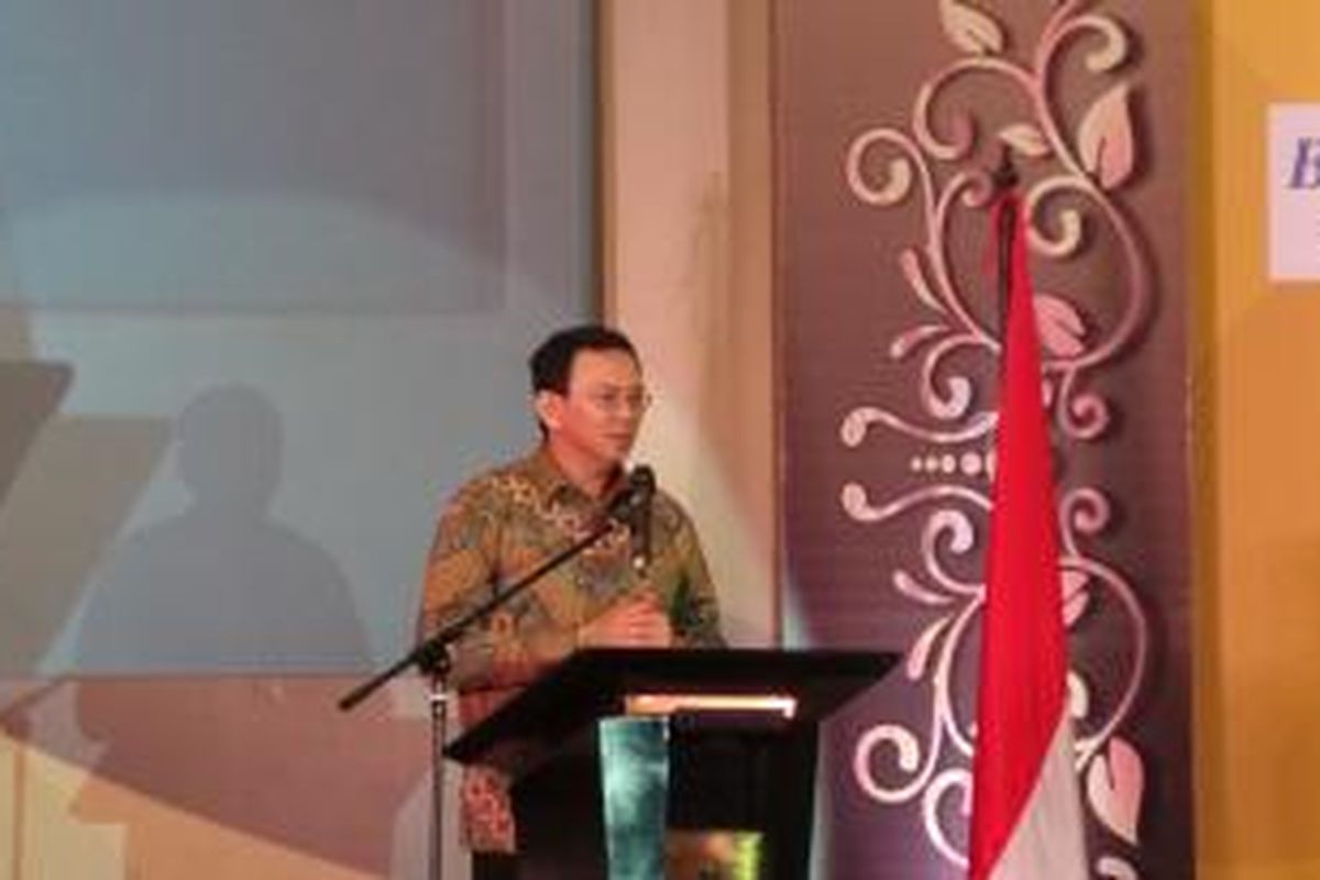 Gubernur DKI Jakarta Basuki Tjahaja Purnama membuka Rakerda REI (Real Estate Indonesia) DKI, di Hotel Ritz Carlton, Selasa (1/12/2015).