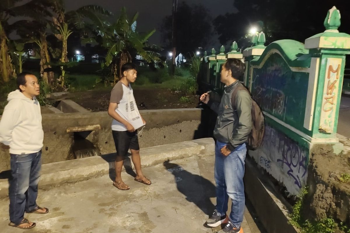 Lokasi penemuan bayi di jembatan Widuri, Padukuhan Jeblog, Ngestiharjo, Kasihan, Bantul, DI Yogyakarta. Senin (25/11/2024).