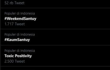 Tagar #ToxicPositivity menjadi trending di media sosial Twitter