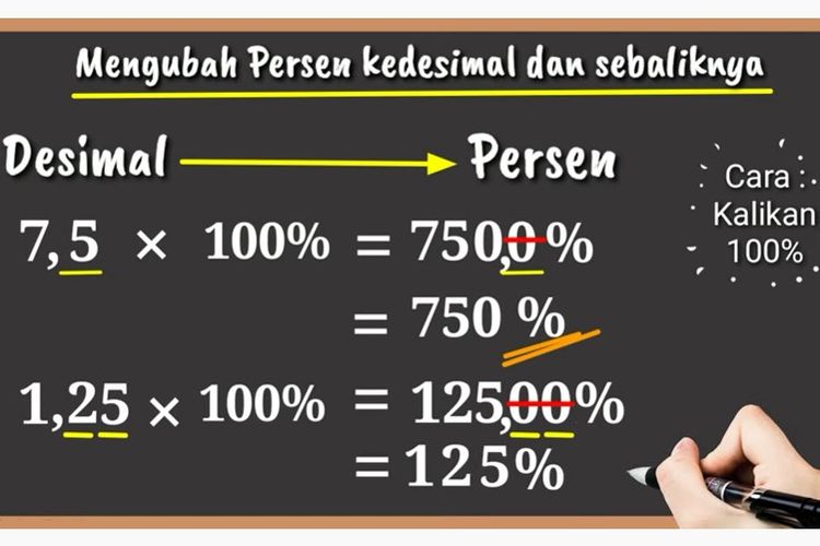 Tangkapan layar Belajar dari Rumah TVRI 24 Juli 2020 SD Kelas 4-6 tentang Pecahan, Desimal, dan Persen.