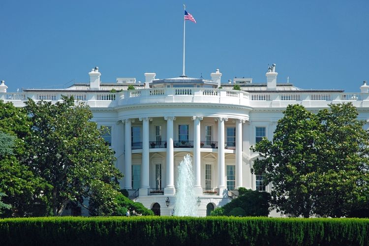 Gedung Putih di Washington DC, AS.