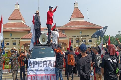 Ada Demo BBM di Balai Kota Tangerang, Perwakilan Pemda Tak Kunjung Keluar sampai Massa Bubar