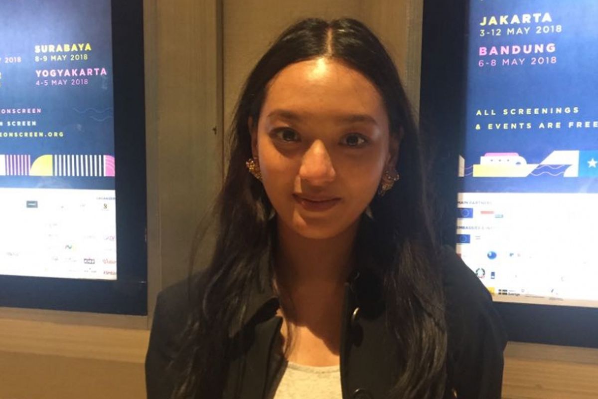 Asmara Abigail menghadiri pembukaan Europe on Screen (EoS) di XXI Epicentrum, Kuningan, Jakarta Selatan, Kamis (3/5/2018) malam.
