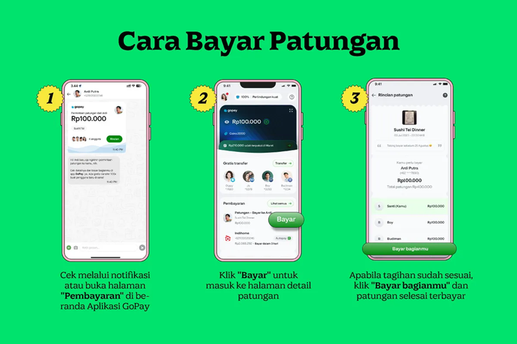Cara bayar split bill di GoPay.
