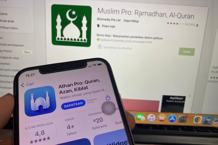 Ilustrasi aplikasi penunjang ibadah puasa Ramadhan 2024.