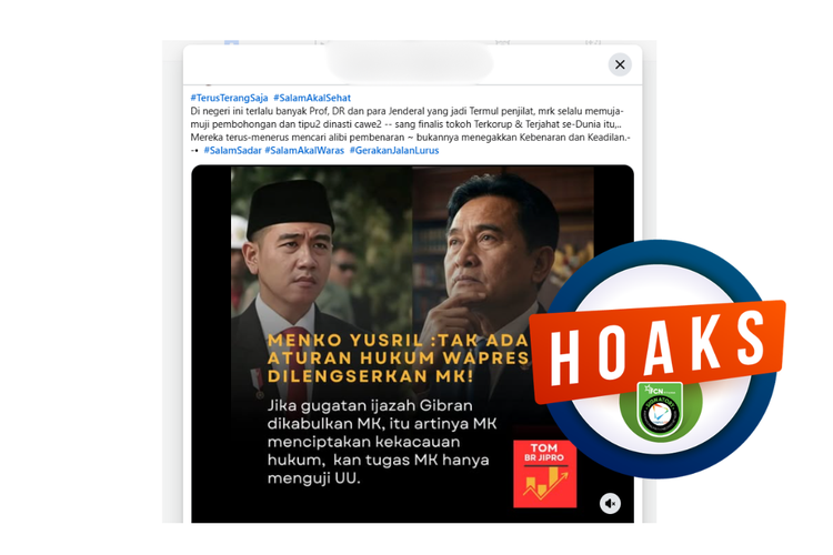 INFOGRAFIK: Muncul Hoaks Yusril Sebut Tidak Ada Aturan Pelengseran Wapres oleh MK