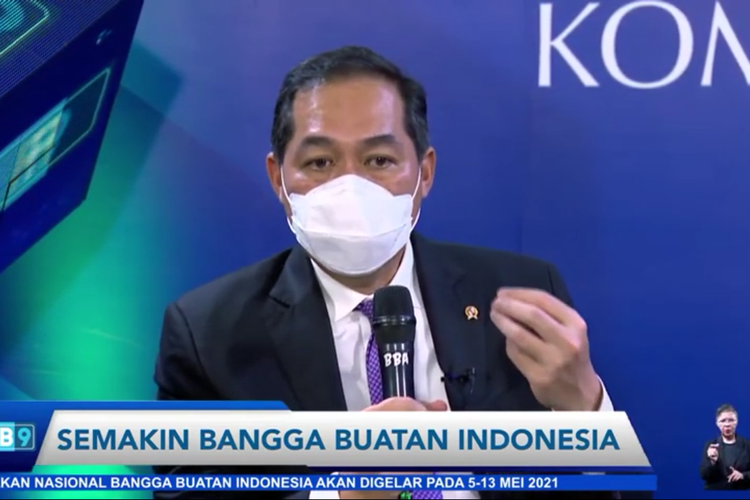 Menteri Perdagangan Muhammad Luthfi dalam FMB9: Semakin Bangga Buatan Indonesia 2021 yang disiarkan oleh Kominfo secara virtual, Senin (3/5/2021). (Tangkapan Layar)