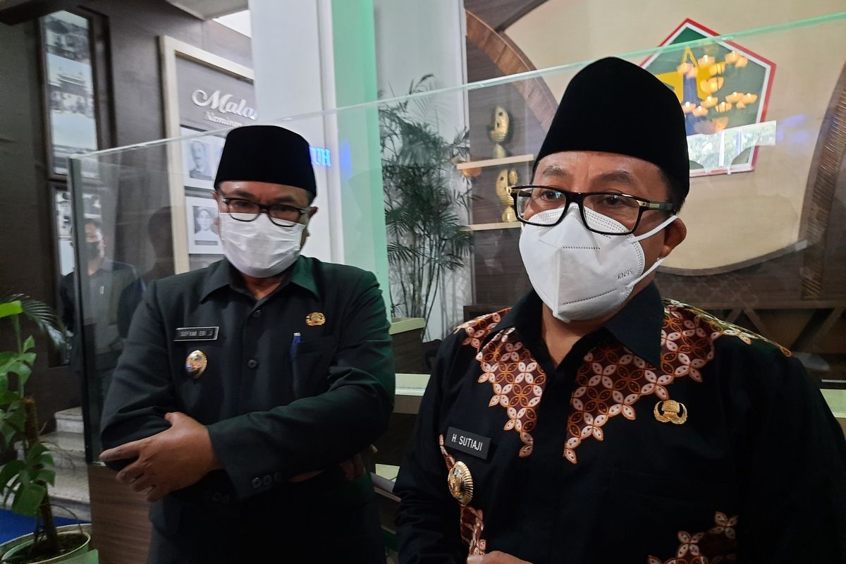 Wali Kota Malang Sutiaji bersama Wakil Wali Kota Malang Sofyan Edi Jarwoko di Balai Kota Malang, Rabu (13/10/2021).